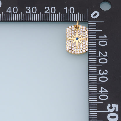 Gold Rectangle Star Charms,18K Gold Filled Star Pendant,CZ Star Charm Bracelet Necklace for DIY Jewelry Making Supply