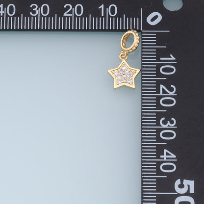 18K Gold Filled Star CZ Charm Pendant for Jewelry Making