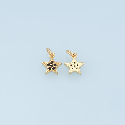 18K Gold Filled Star CZ Charm Pendant for Jewelry Making
