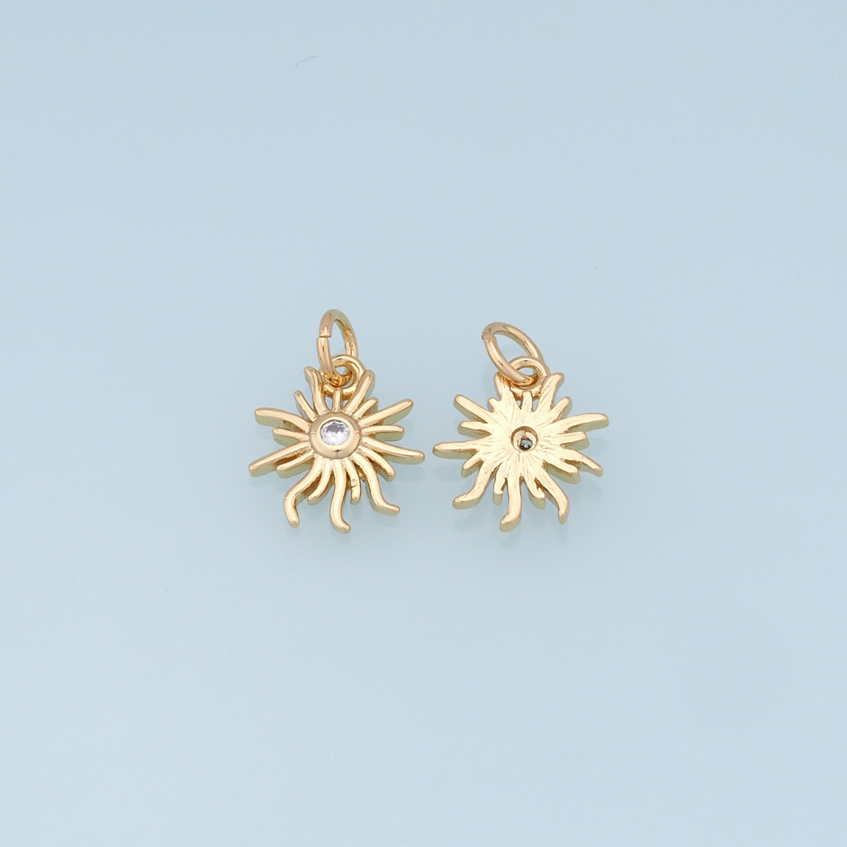 18K Gold Filled Sun Charm Pendant for Jewelry Making