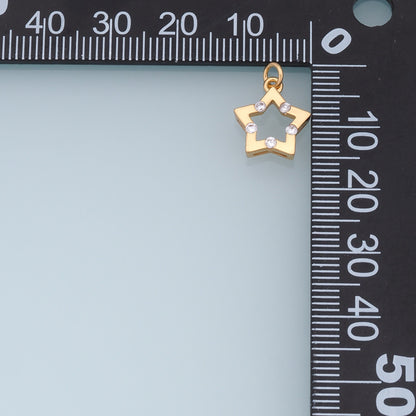 18K Gold Filled Star Pendant,CZ Micro Pave Star Charm Bracelet Necklace for DIY Jewelry Making Supply