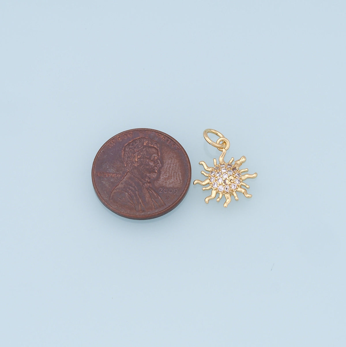 Gold CZ Sun Charms,18K Gold Filled Sun Pendant,celestial  Charm Bracelet Necklace for DIY Jewelry Making Supply
