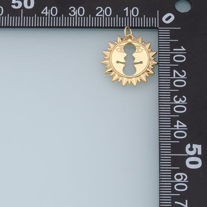 Gold Sun Charms,18K Gold Filled Sun Pendant,celestial  Charm Bracelet Necklace for DIY Jewelry Making Supply