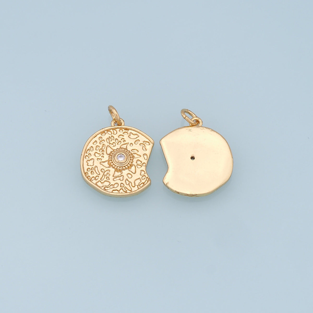 18K Gold Filled Sun Charm Pendant for Jewelry Making