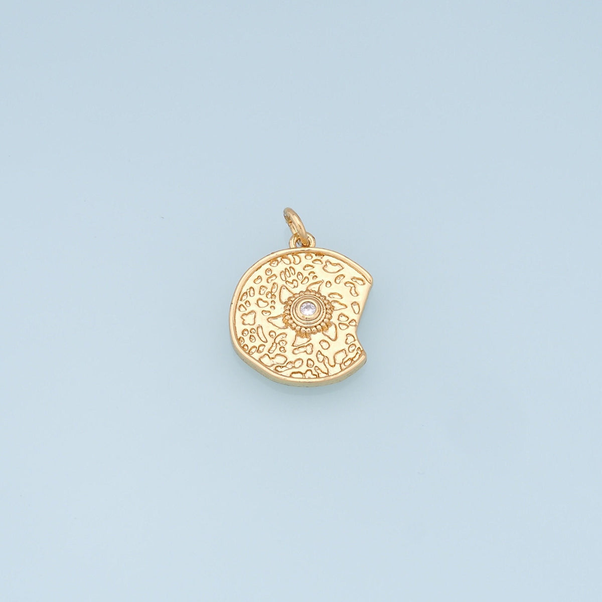 18K Gold Filled Sun Charm Pendant for Jewelry Making