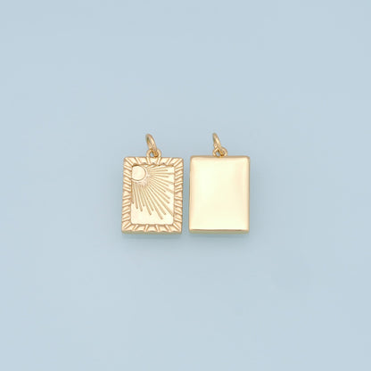 18K Gold Filled Sun Charm Pendant for Jewelry Making