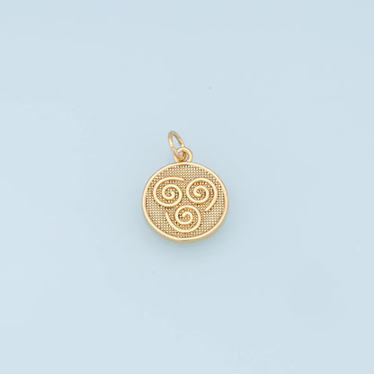 Gold element Charms,18K Gold Filled Fire Wind Earth Water Pendant,Element Charm Bracelet Necklace for DIY Jewelry Making Supply