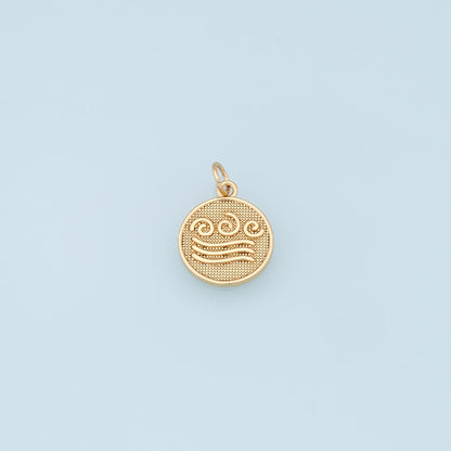 Gold element Charms,18K Gold Filled Fire Wind Earth Water Pendant,Element Charm Bracelet Necklace for DIY Jewelry Making Supply