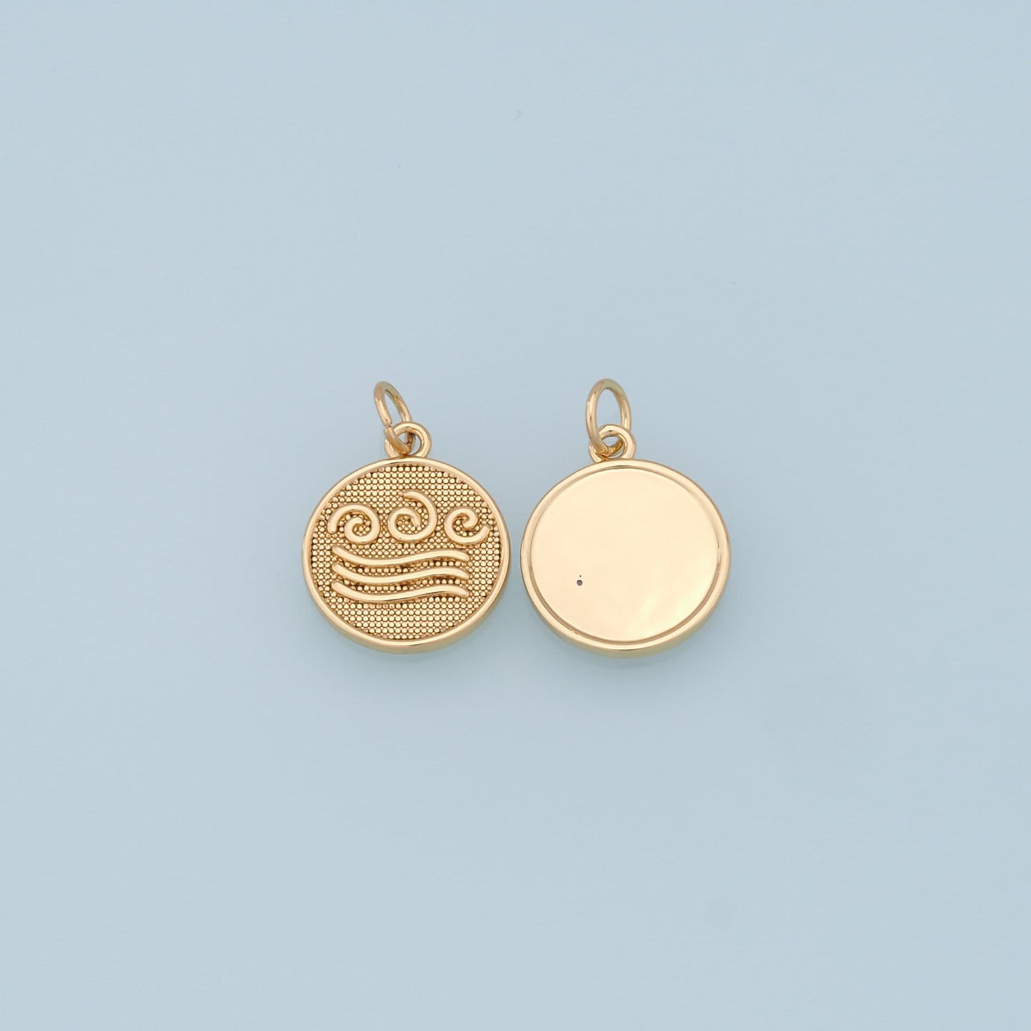 Gold element Charms,18K Gold Filled Fire Wind Earth Water Pendant,Element Charm Bracelet Necklace for DIY Jewelry Making Supply