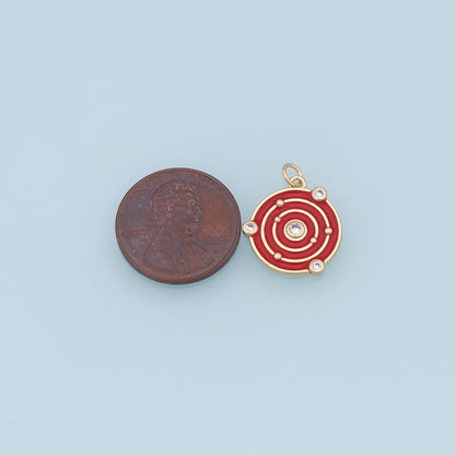 Gold Round Space Charms,18K Gold Filled Enamel Space Pendant,Space Charm Bracelet Necklace for DIY Jewelry Making Supply