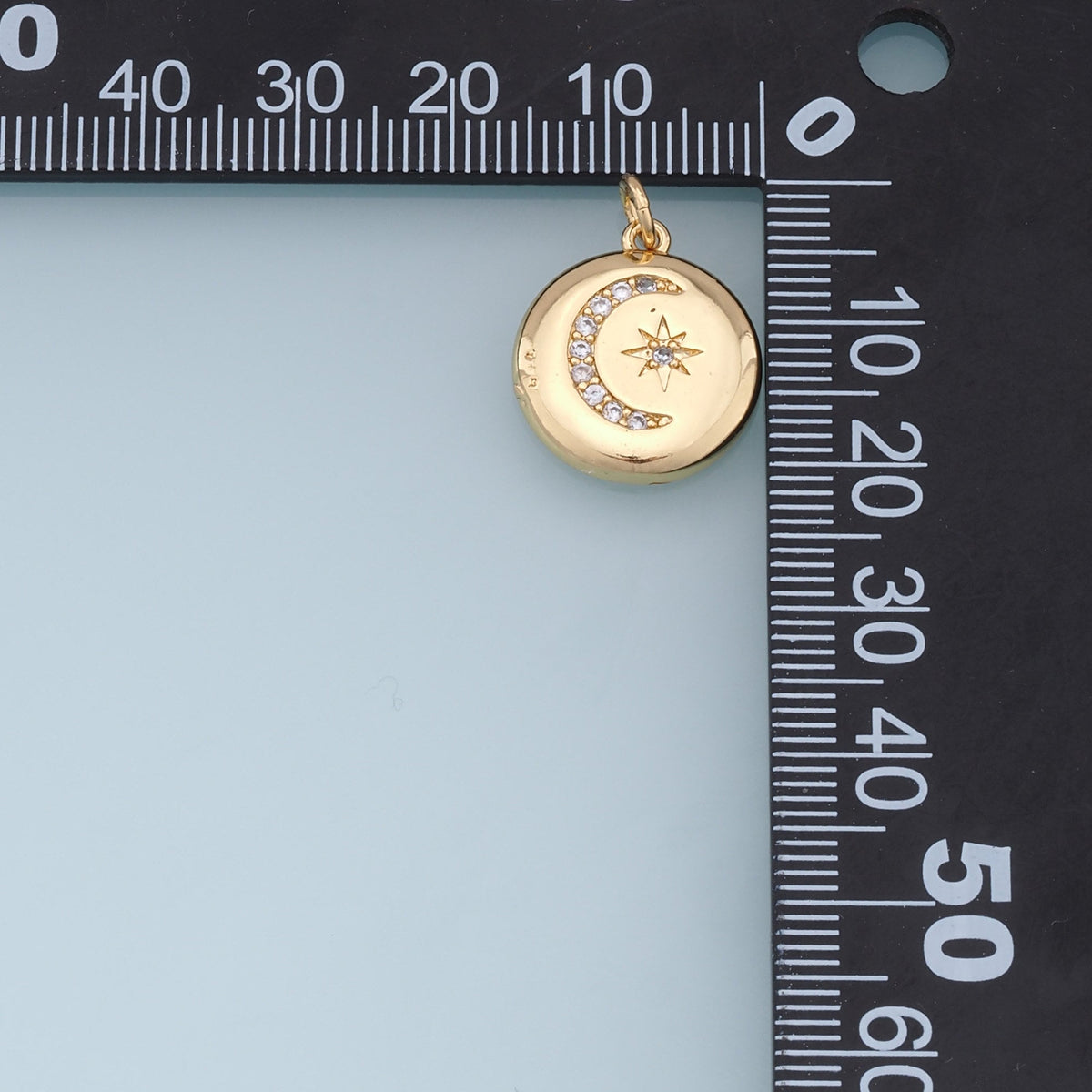 Gold Moon Star Charms,18K Gold Filled CZ Sun Pendant,Celestial Charm Bracelet Necklace for DIY Jewelry Making Supply