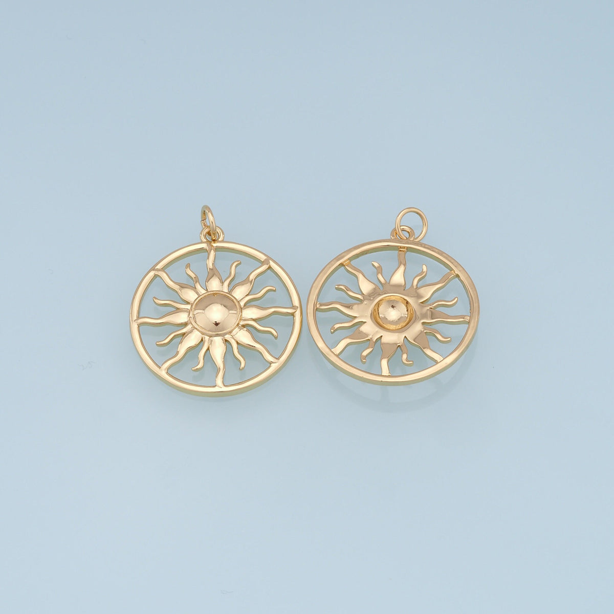 18K Gold Filled Sun Charm Pendant for Jewelry Making