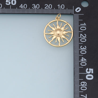 18K Gold Filled Sun Charm Pendant for Jewelry Making