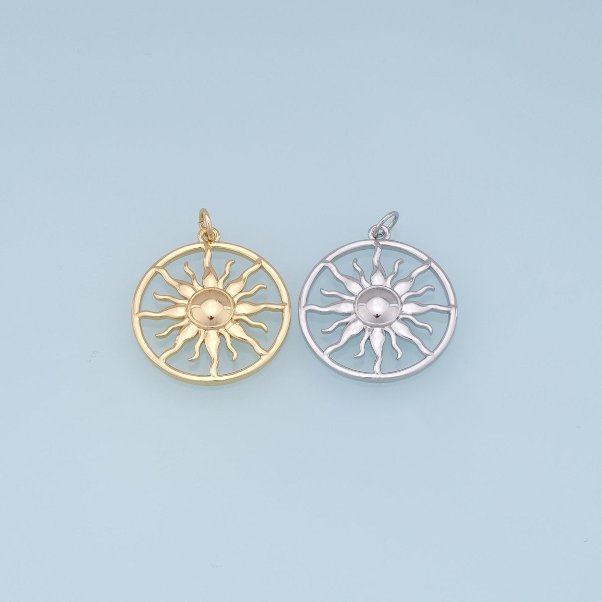 18K Gold Filled Sun Charm Pendant for Jewelry Making