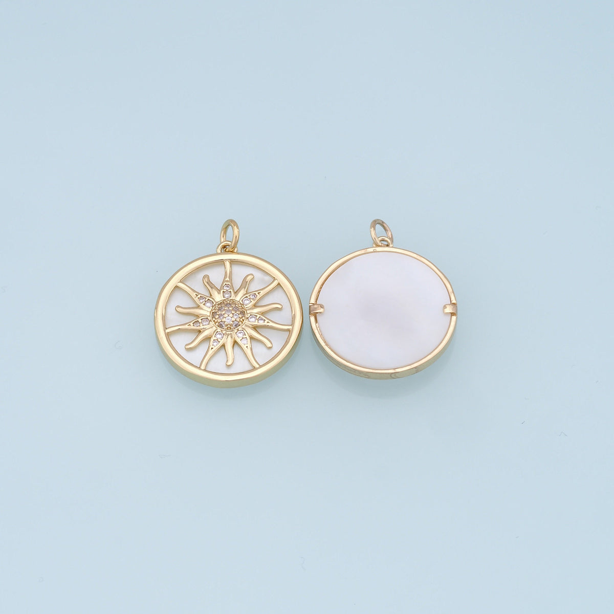 Gold Sun Charms,18K Gold Filled Sun Pendant,celestial  Charm Bracelet Necklace for DIY Jewelry Making Supply