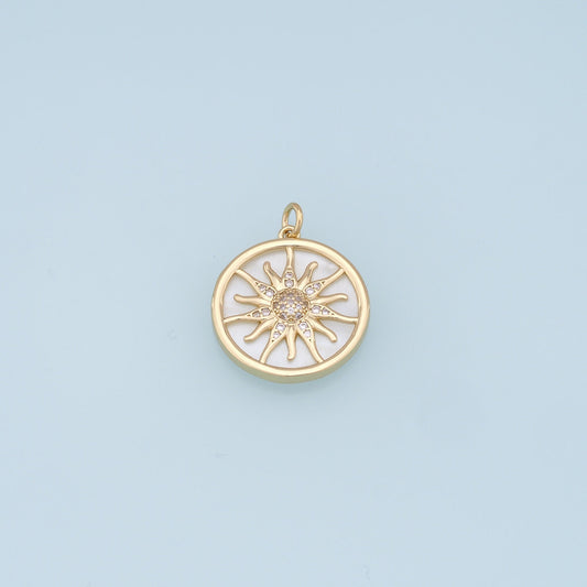 Gold Sun Charms,18K Gold Filled Sun Pendant,celestial  Charm Bracelet Necklace for DIY Jewelry Making Supply