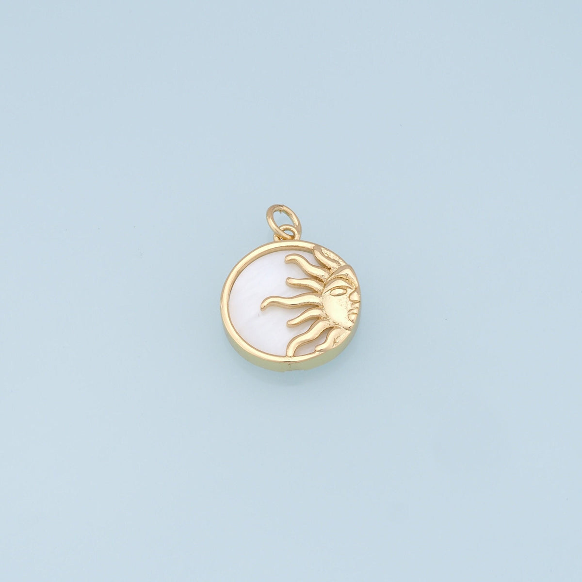 Gold Sun Charms,18K Gold Filled Round Coin Pendant,Sun Charm Bracelet Necklace for DIY Jewelry Making Supply
