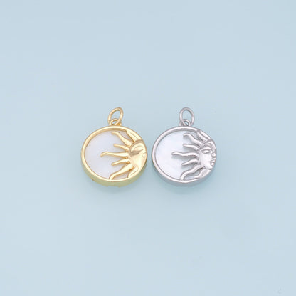 18K Gold Filled Sun Charm Pendant for Jewelry Making