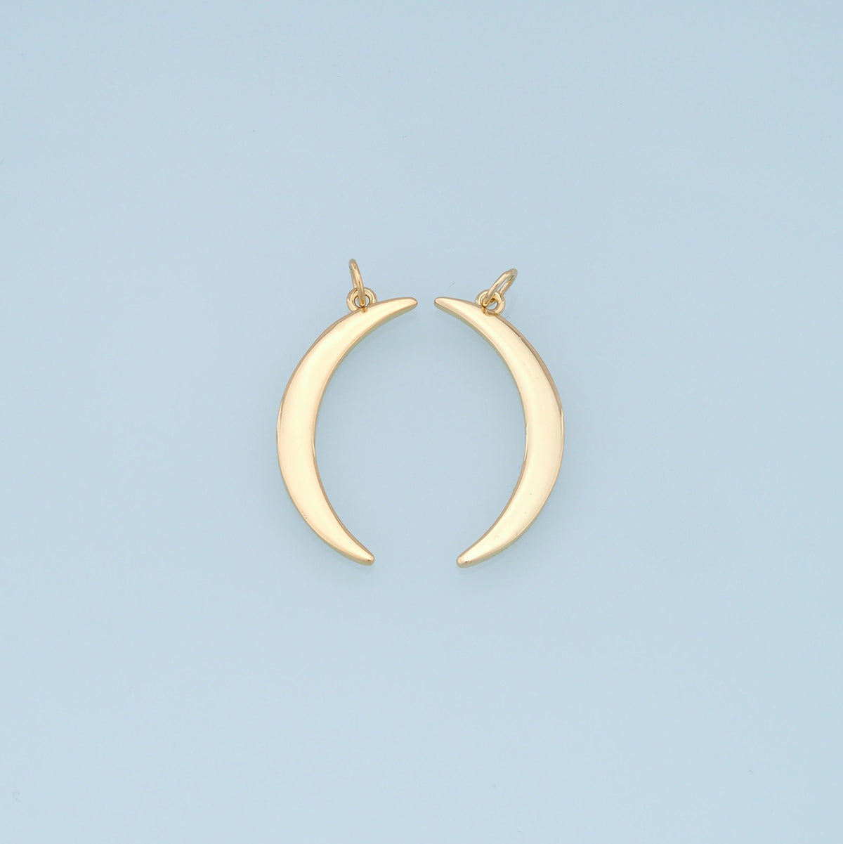 Gold Moon Charms,18K Gold Filled Moon Pendant,Celestial Charm Bracelet Necklace for DIY Jewelry Making Supply