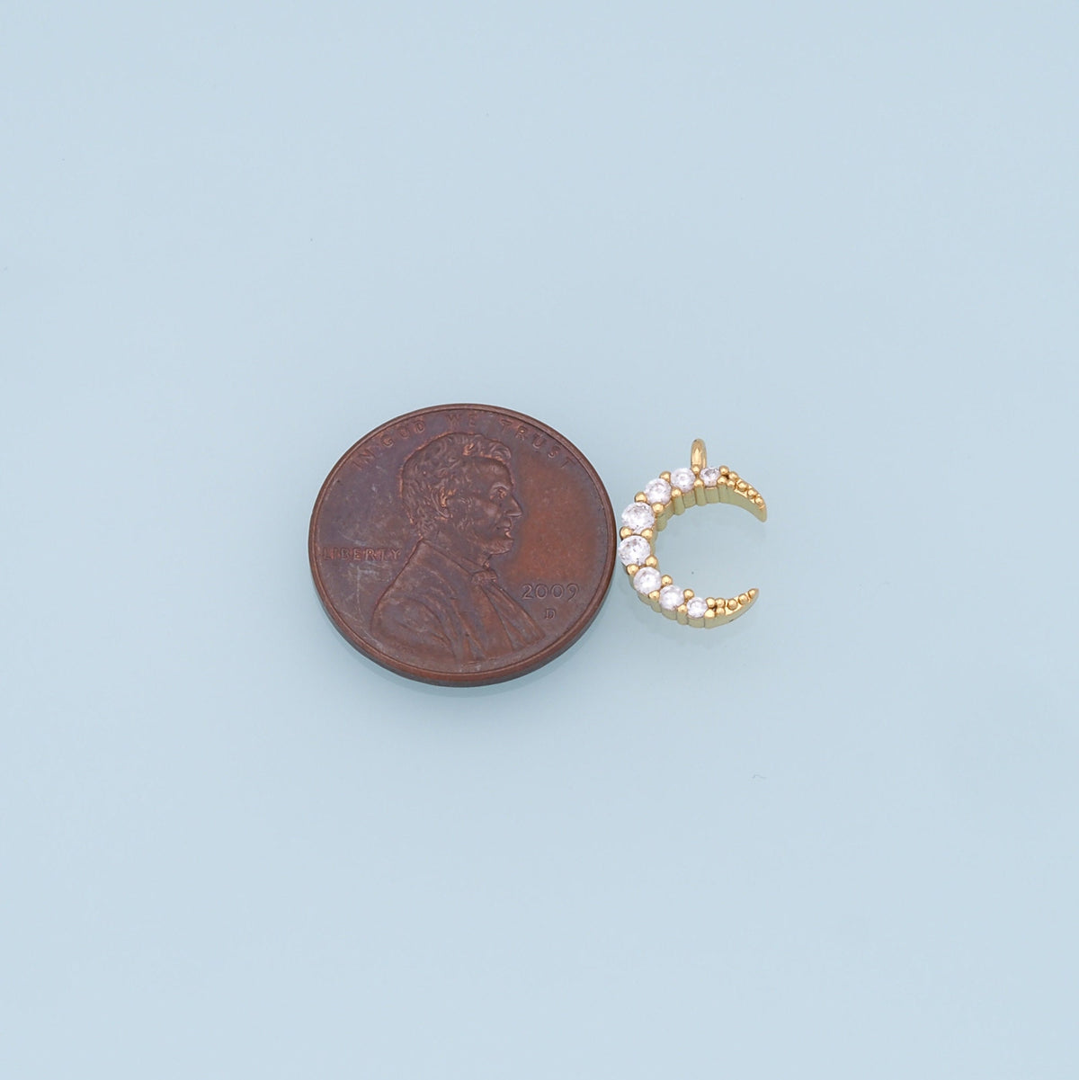 Gold Moon Charms,18K Gold Filled Moon Pendant,CZ Micro Pave Star Charm Bracelet Necklace for DIY Jewelry Making Supply