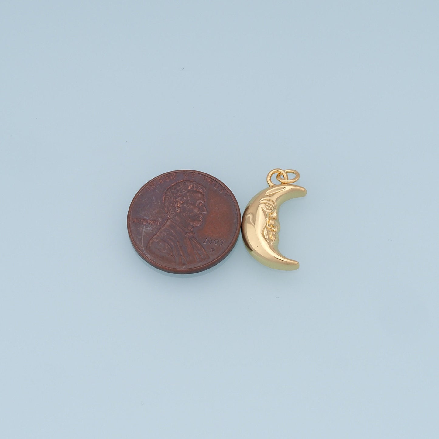 Gold Moon Charms,18K Gold Filled Moon Pendant,CZ Micro Pave Celestial Charm Bracelet Necklace for DIY Jewelry Making Supply