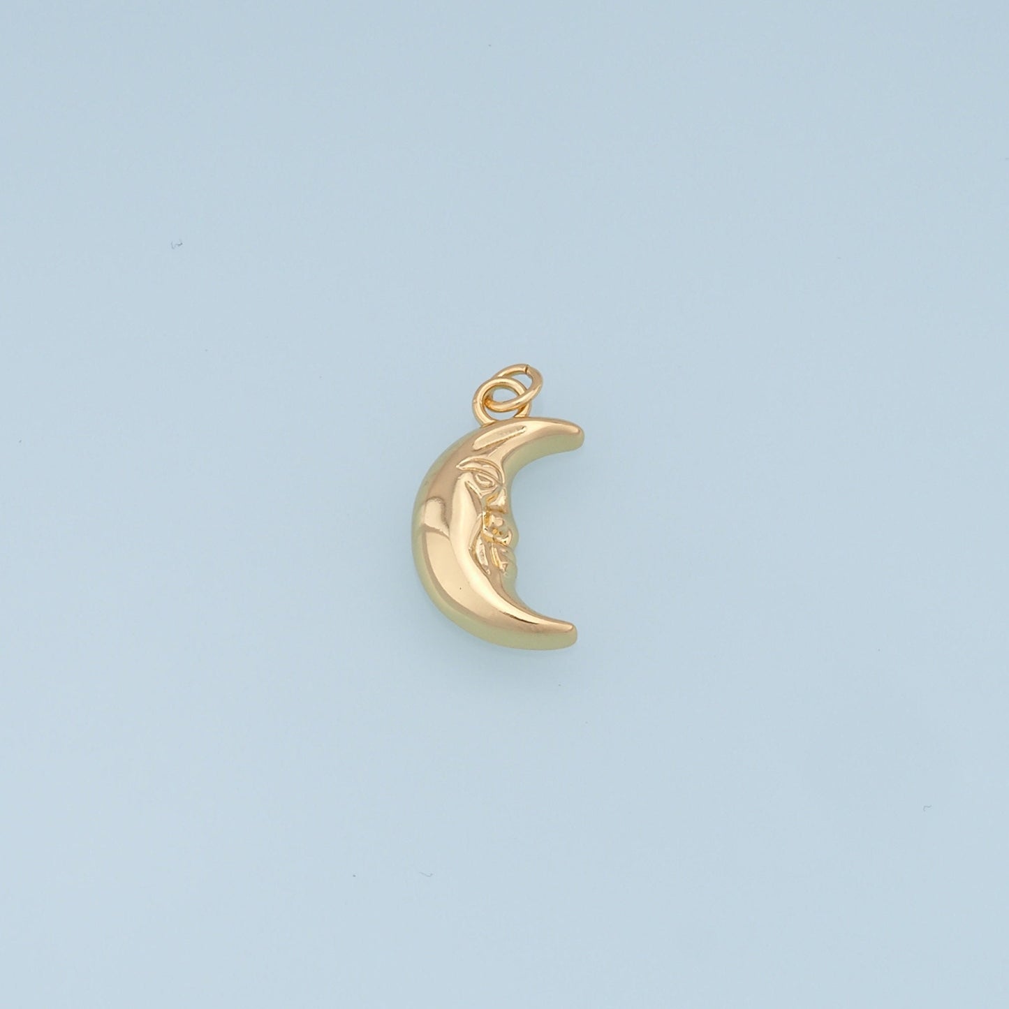Gold Moon Charms,18K Gold Filled Moon Pendant,CZ Micro Pave Celestial Charm Bracelet Necklace for DIY Jewelry Making Supply