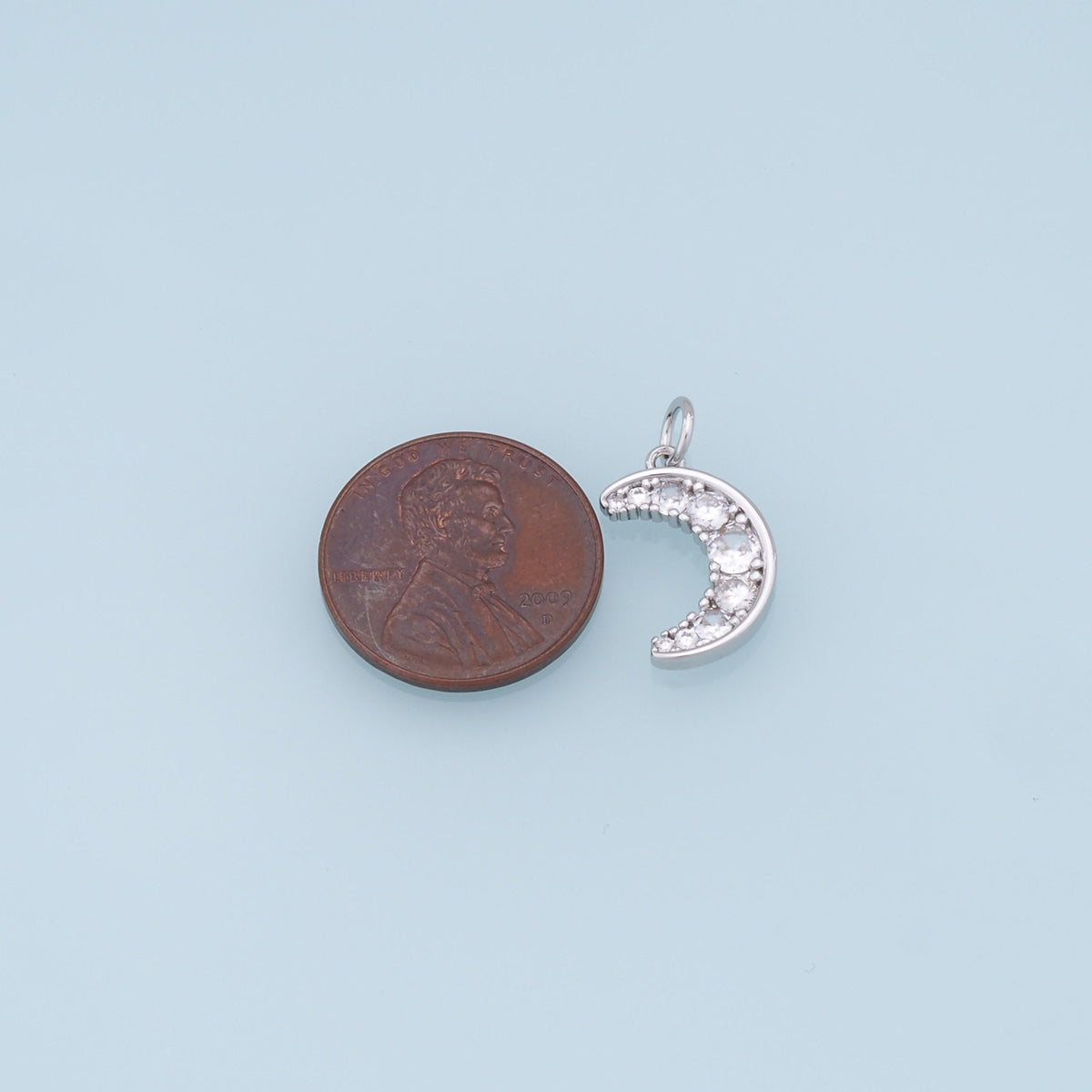 Gold Moon Charms,18K Gold Filled Moon Pendant,CZ Micro Pave Star Charm Bracelet Necklace for DIY Jewelry Making Supply