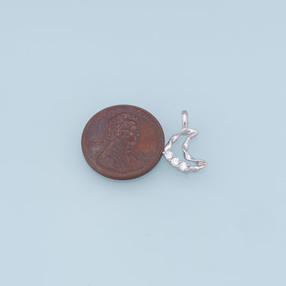 Gold Moon Charms,18K Gold Filled Moon Pendant,CZ Micro Pave Star Charm Bracelet Necklace for DIY Jewelry Making Supply
