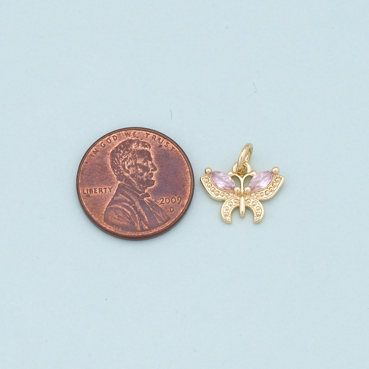 Gold Butterfly Charms,18K Gold Filled Butterfly Pendant,Butterfly Charm Bracelet Necklace for DIY Jewelry Making Supply