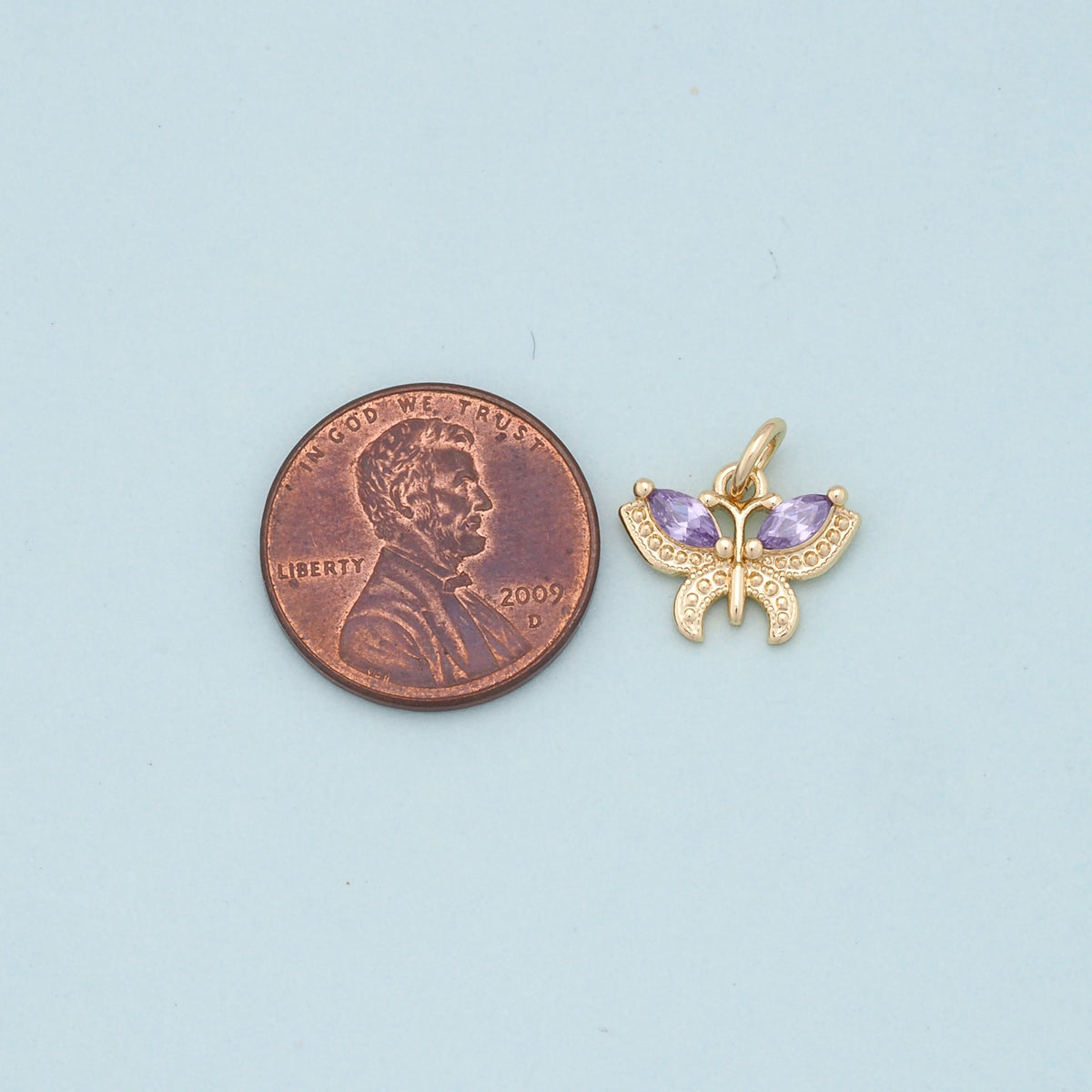 Gold Butterfly Charms,18K Gold Filled Butterfly Pendant,Butterfly Charm Bracelet Necklace for DIY Jewelry Making Supply
