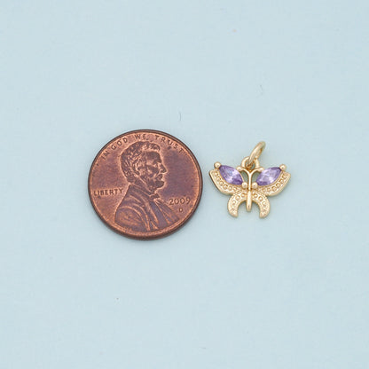 Gold Butterfly Charms,18K Gold Filled Butterfly Pendant,Butterfly Charm Bracelet Necklace for DIY Jewelry Making Supply