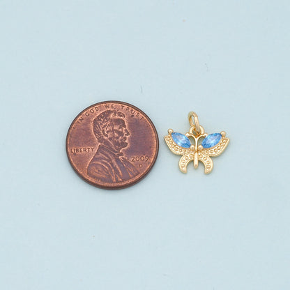 Gold Butterfly Charms,18K Gold Filled Butterfly Pendant,Butterfly Charm Bracelet Necklace for DIY Jewelry Making Supply