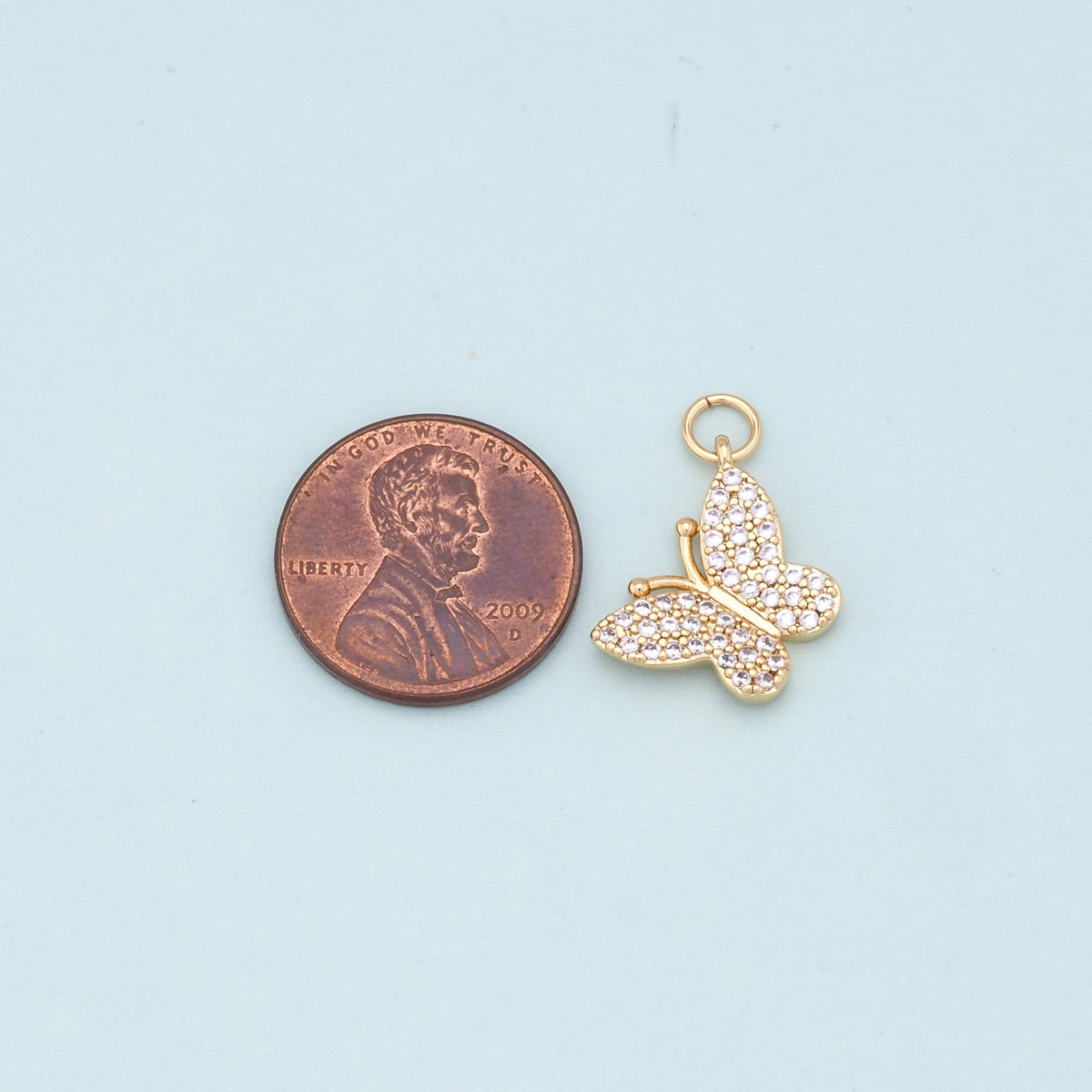 Gold Butterfly Charms,18K Gold Filled Butterfly Pendant,Butterfly Charm Bracelet Necklace for DIY Jewelry Making Supply
