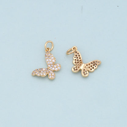 18K Gold Filled Butterfly Enamel Charm Pendant for Jewelry Making