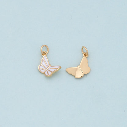 Gold Tiny Butterfly Charms,18K Gold Filled Butterfly Pendant,Butterfly Charm Bracelet Necklace for DIY Jewelry Making Supply