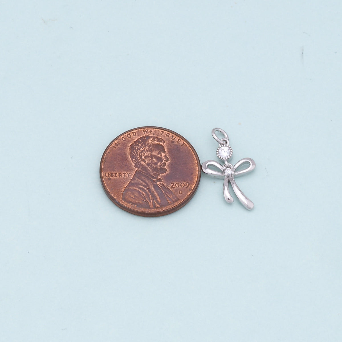 18K Gold Filled Bow Charm Pendant for Jewelry Making