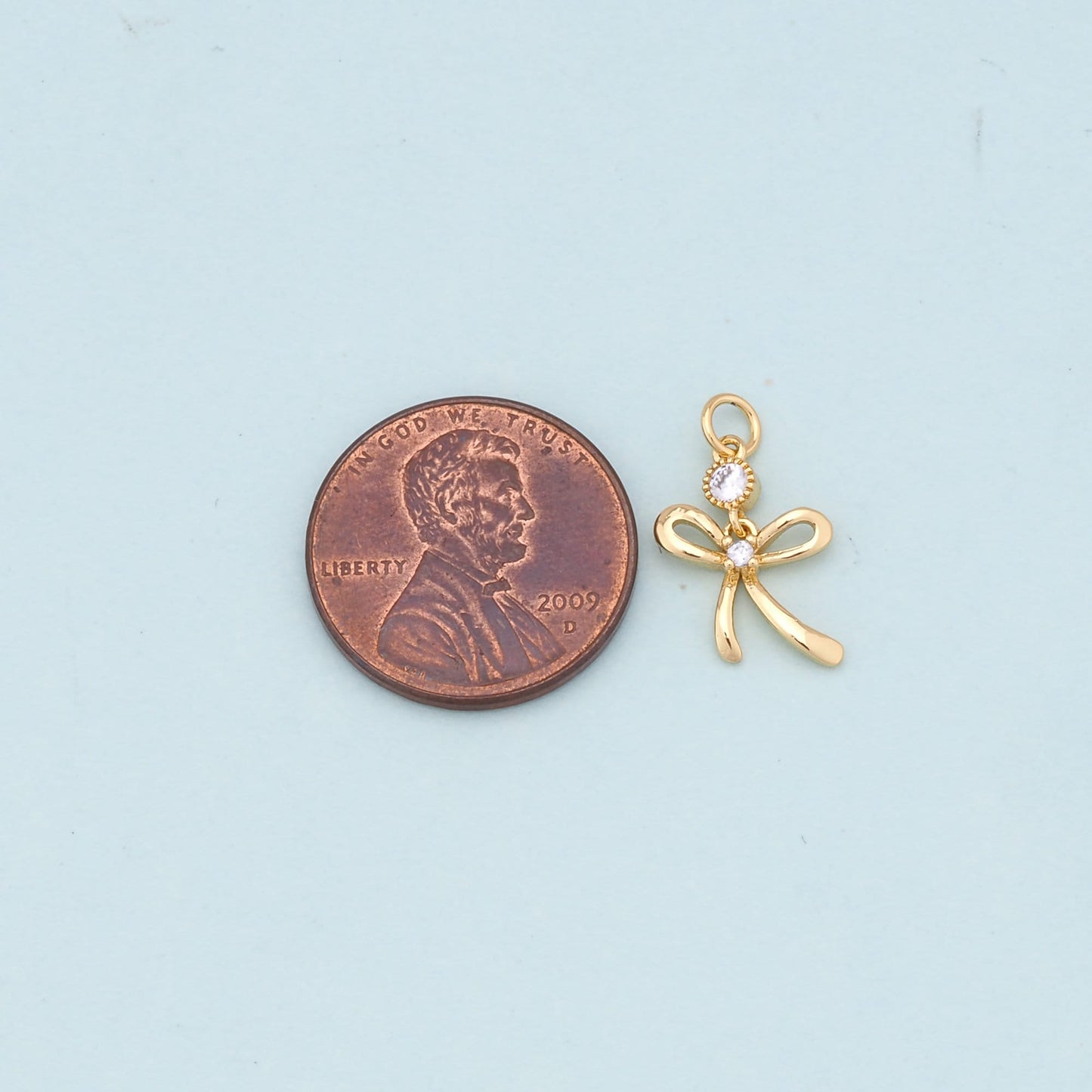 Gold Tiny Bow Charms,18K Gold Filled Bow Pendant,Bow Charm Bracelet Necklace for DIY Jewelry Making Supply