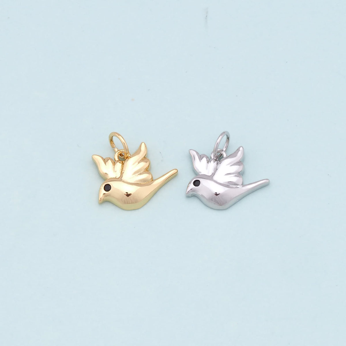 Gold Bird Charms,18K Gold Filled Bird Pendant,Bird Charm Bracelet Necklace for DIY Jewelry Making Supply
