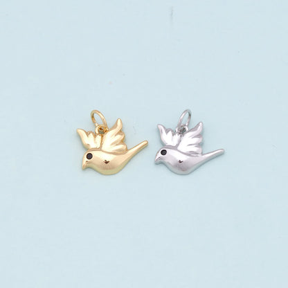 Gold Bird Charms,18K Gold Filled Bird Pendant,Bird Charm Bracelet Necklace for DIY Jewelry Making Supply