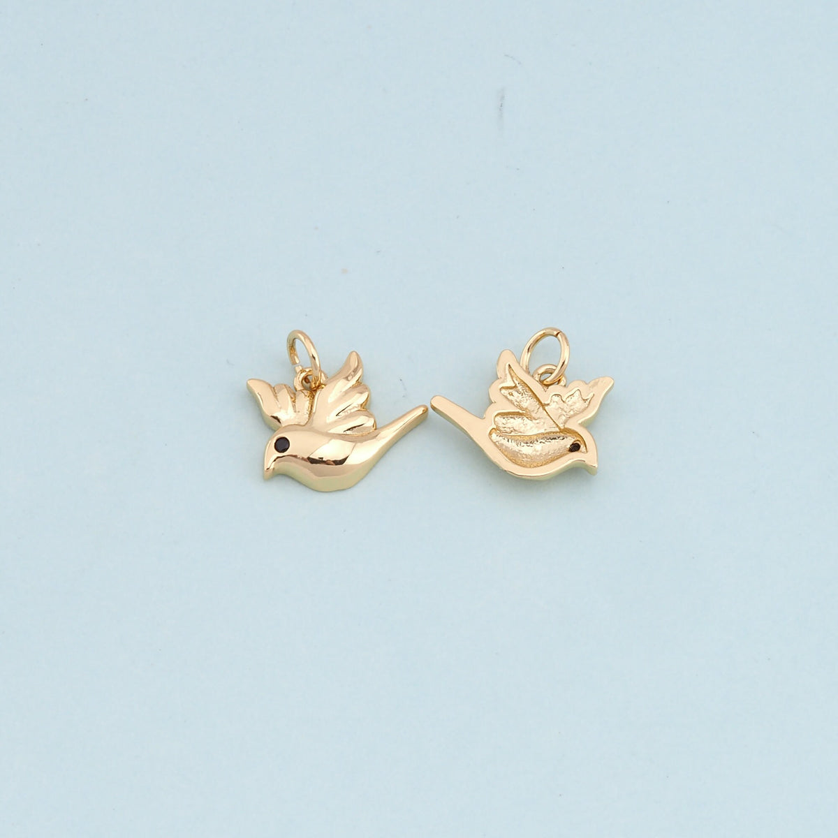 Gold Bird Charms,18K Gold Filled Bird Pendant,Bird Charm Bracelet Necklace for DIY Jewelry Making Supply