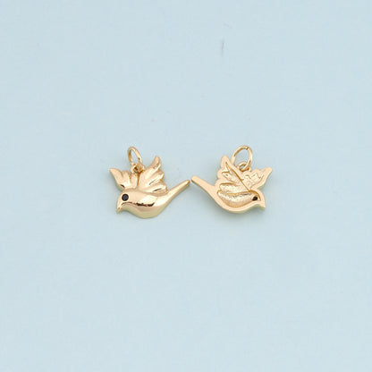 Gold Bird Charms,18K Gold Filled Bird Pendant,Bird Charm Bracelet Necklace for DIY Jewelry Making Supply
