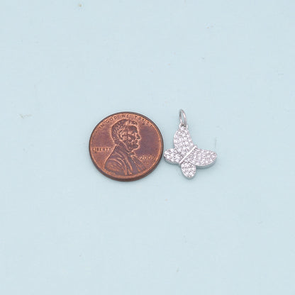 Gold Butterfly Charms,18K Gold Filled Butterfly Pendant,CZ Butterfly Charm Bracelet Necklace for DIY Jewelry Making Supply