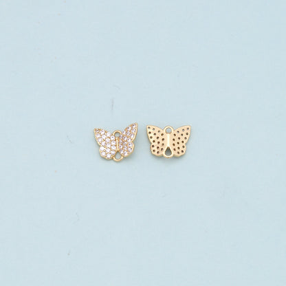 Gold Butterfly Charms,18K Gold Filled Butterfly Pendant,CZ Butterfly Charm Bracelet Necklace for DIY Jewelry Making Supply