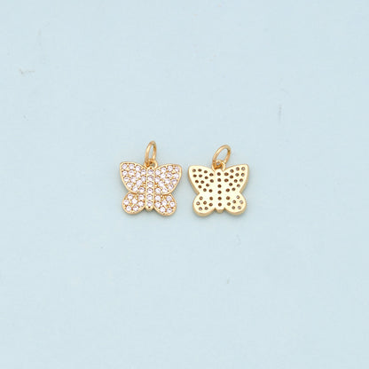 Gold Butterfly Charms,18K Gold Filled Butterfly Pendant,CZ Butterfly Charm Bracelet Necklace for DIY Jewelry Making Supply