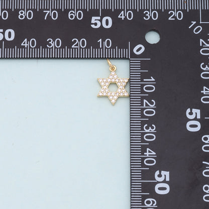 18K Gold Filled Star CZ Charm Pendant for Jewelry Making