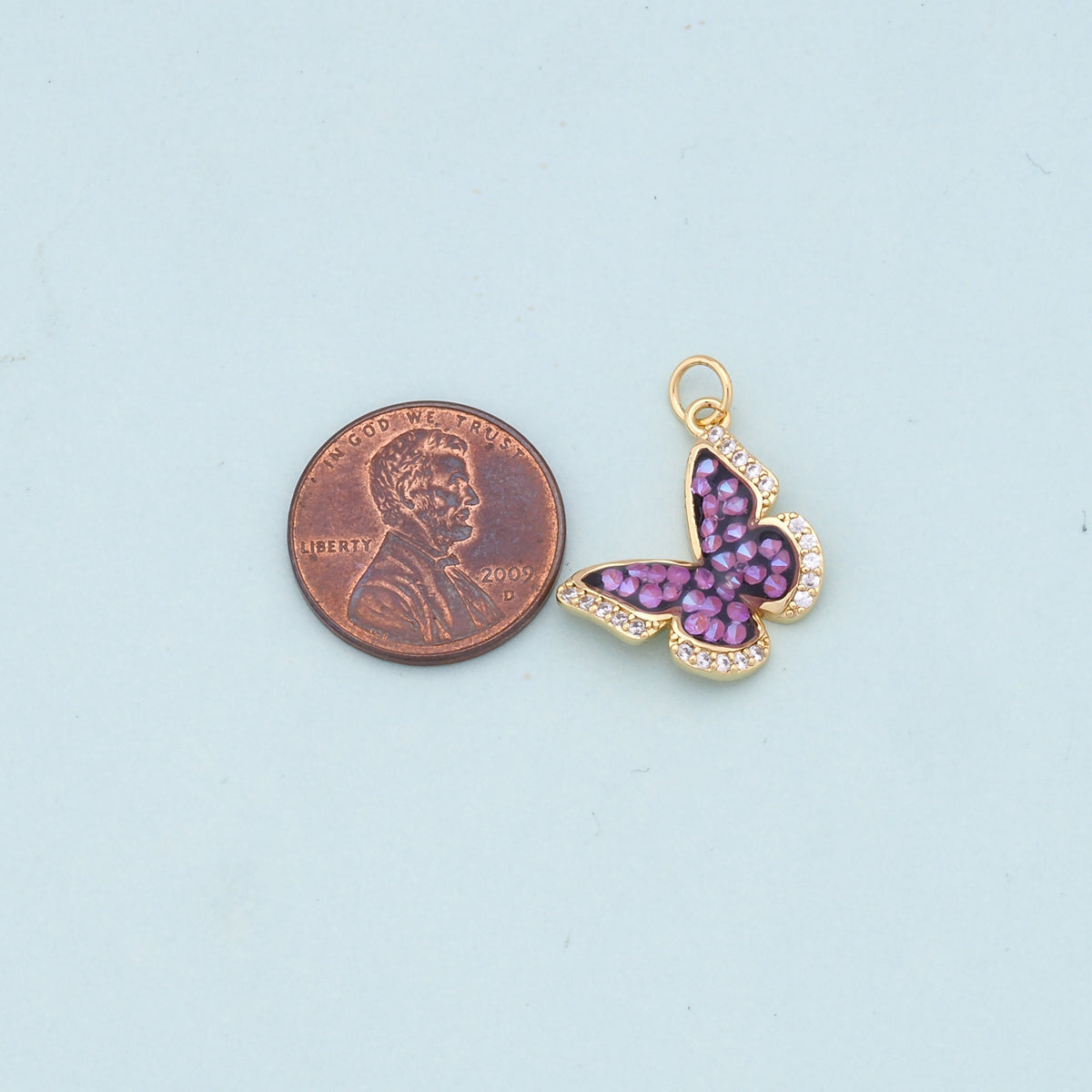 Gold Butterfly Charms,18K Gold Filled Butterfly Pendant,Butterfly Charm Bracelet Necklace for DIY Jewelry Making Supply