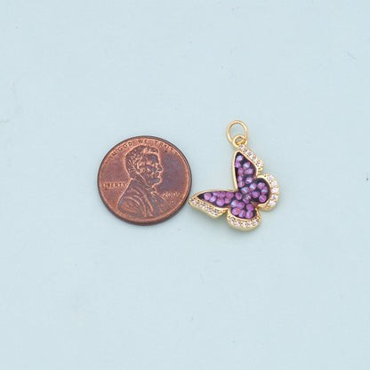 Gold Butterfly Charms,18K Gold Filled Butterfly Pendant,Butterfly Charm Bracelet Necklace for DIY Jewelry Making Supply