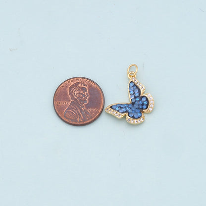Gold Butterfly Charms,18K Gold Filled Butterfly Pendant,Butterfly Charm Bracelet Necklace for DIY Jewelry Making Supply