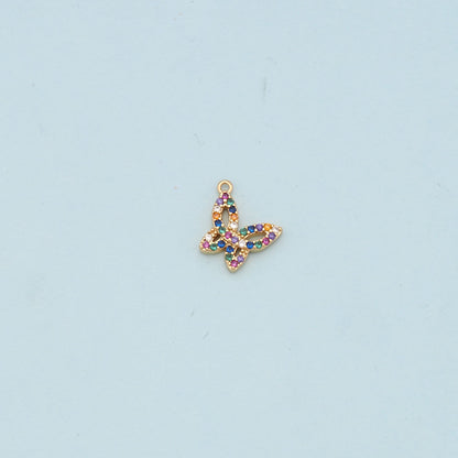 Colorful Gold Butterfly Charms,18K Gold Filled Butterfly Pendant,Butterfly Charm Bracelet Necklace for DIY Jewelry Making Sup