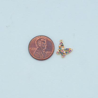 Colorful Gold Butterfly Charms,18K Gold Filled Butterfly Pendant,Butterfly Charm Bracelet Necklace for DIY Jewelry Making Sup